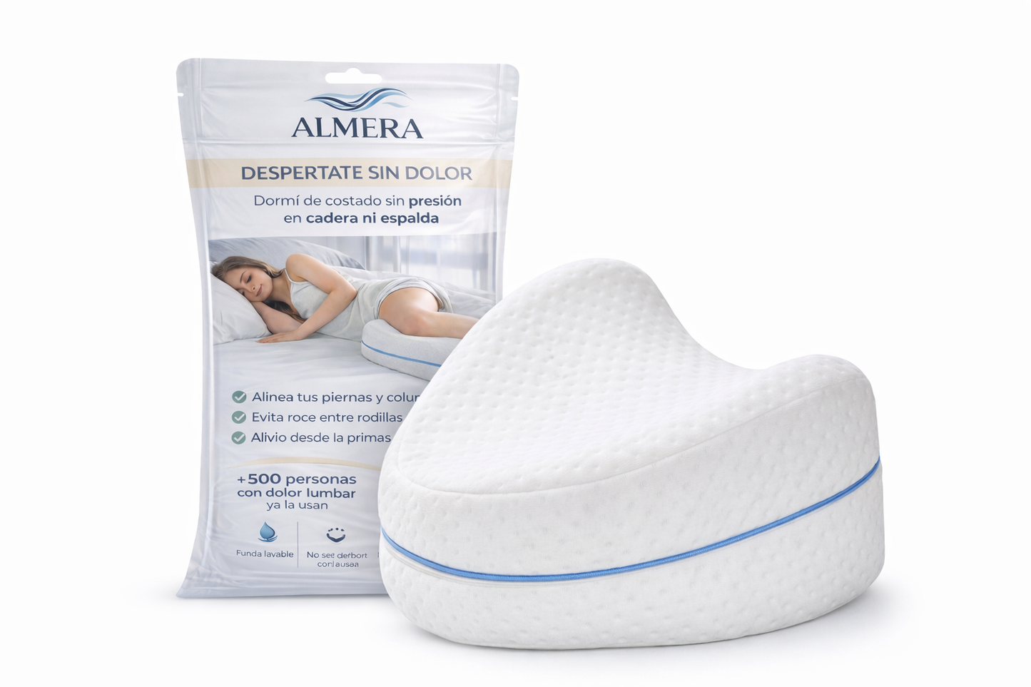 Almohada Ortopédica para Piernas – Aliviá Dolor de Espalda y Cadera